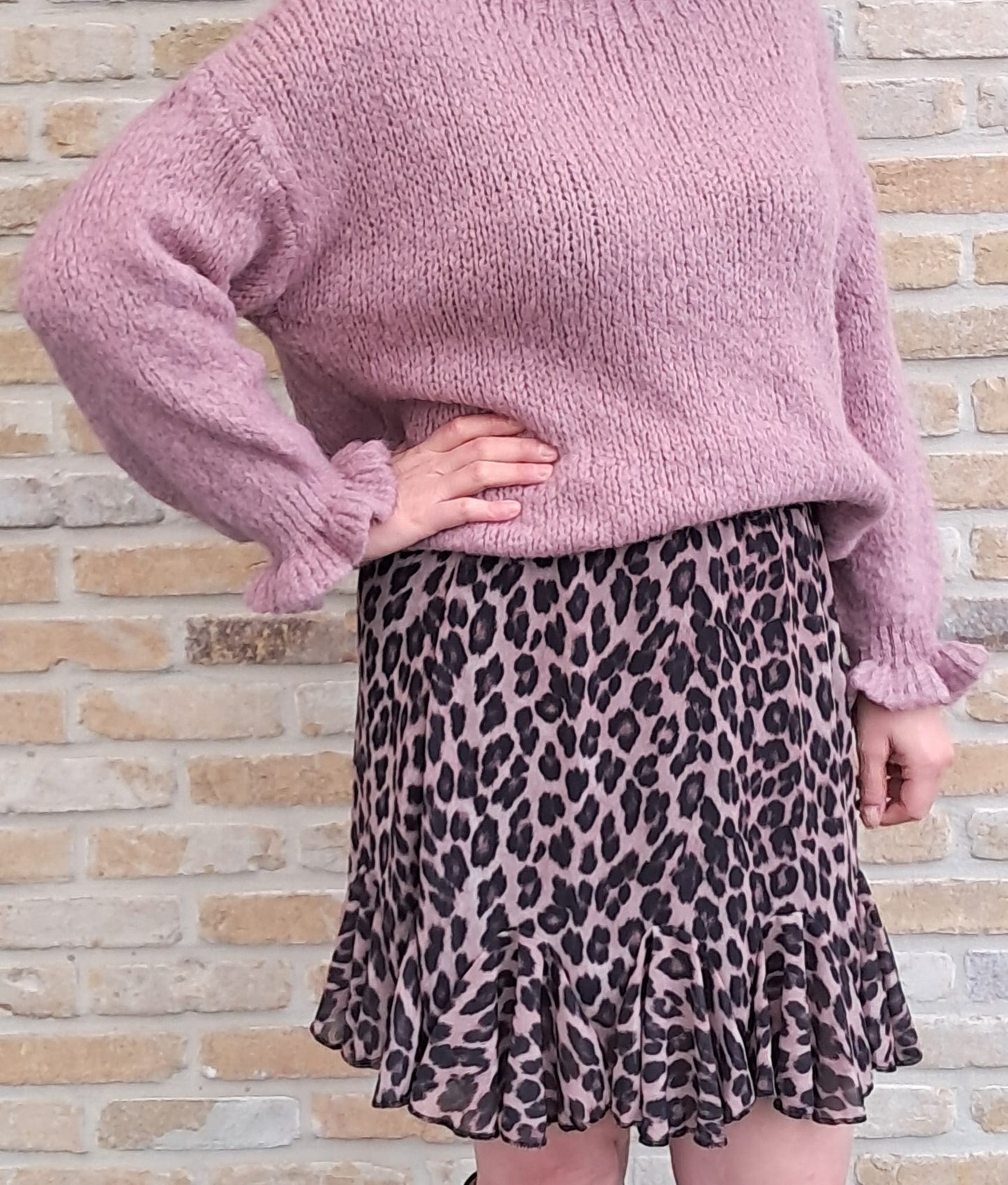 Luchtig rokje Lila in tijgerprint