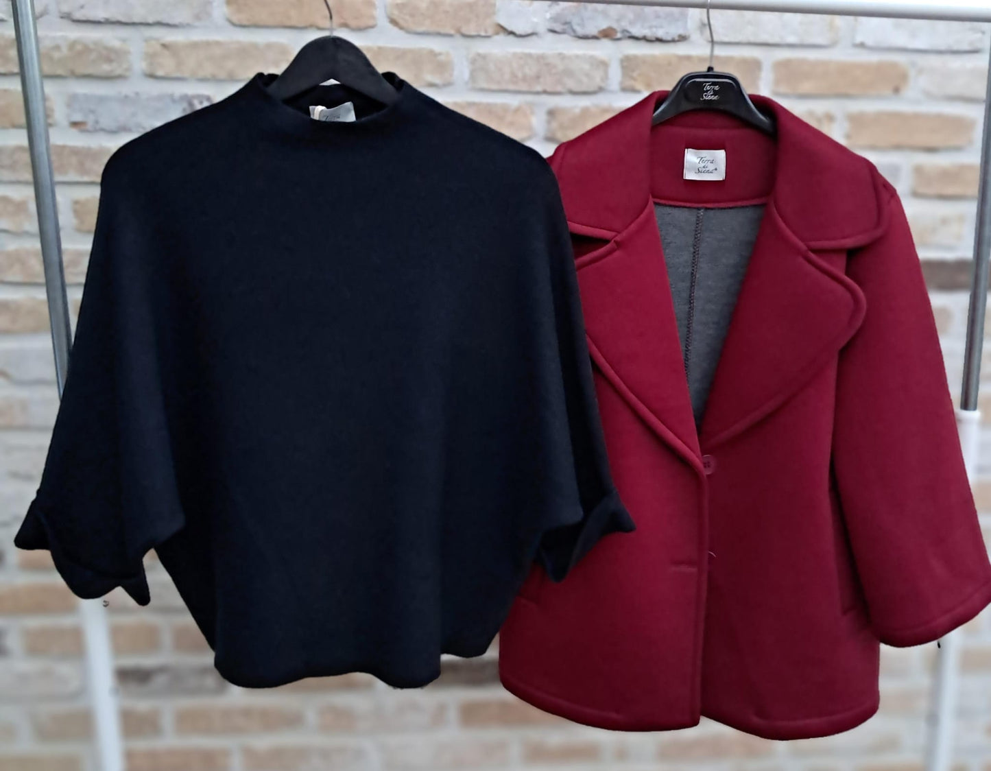 Bordeaux blazer met halflange mouw TU TdS