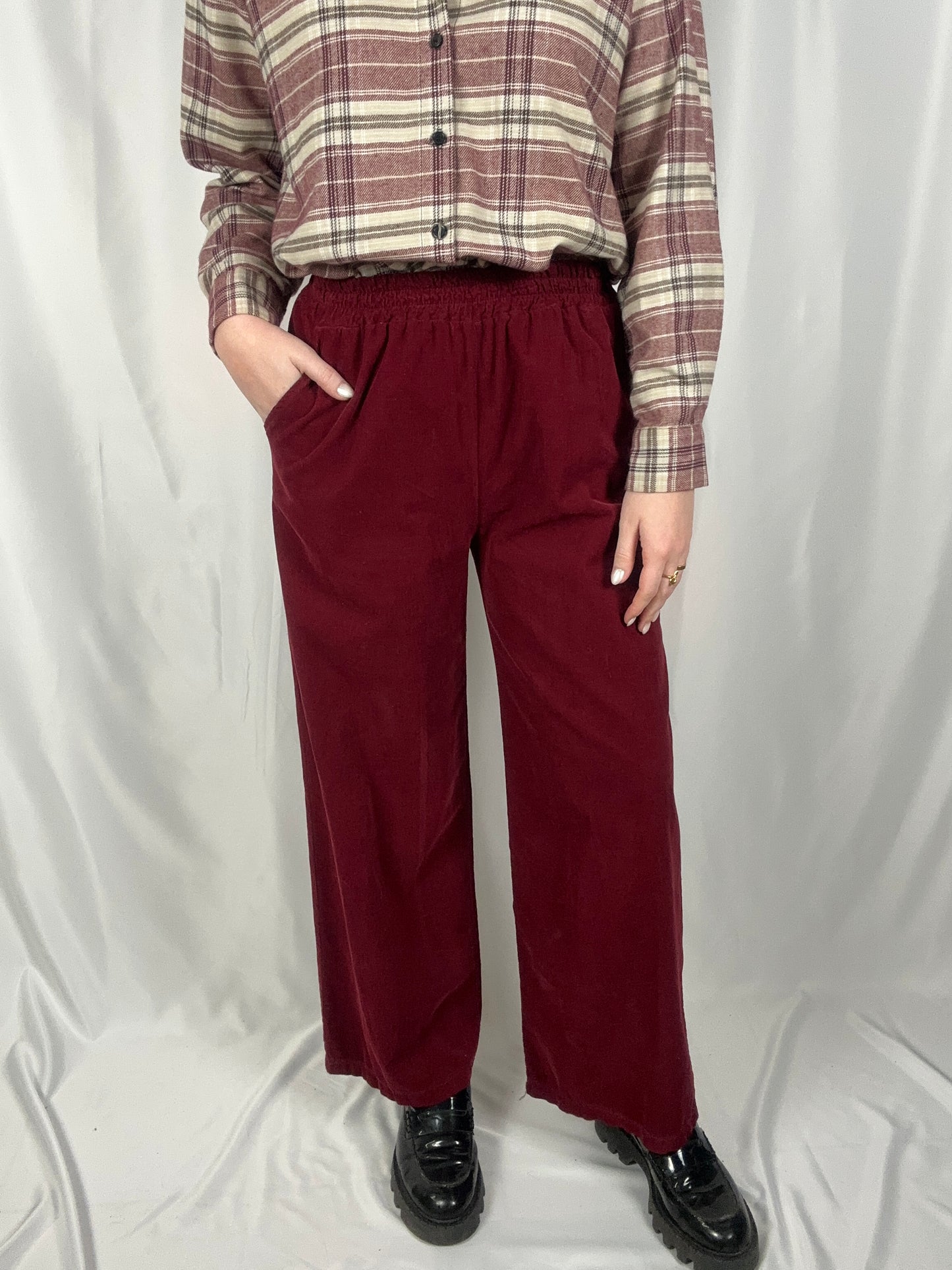 Fijn ribbelbroek Broek Léonie - burgundy