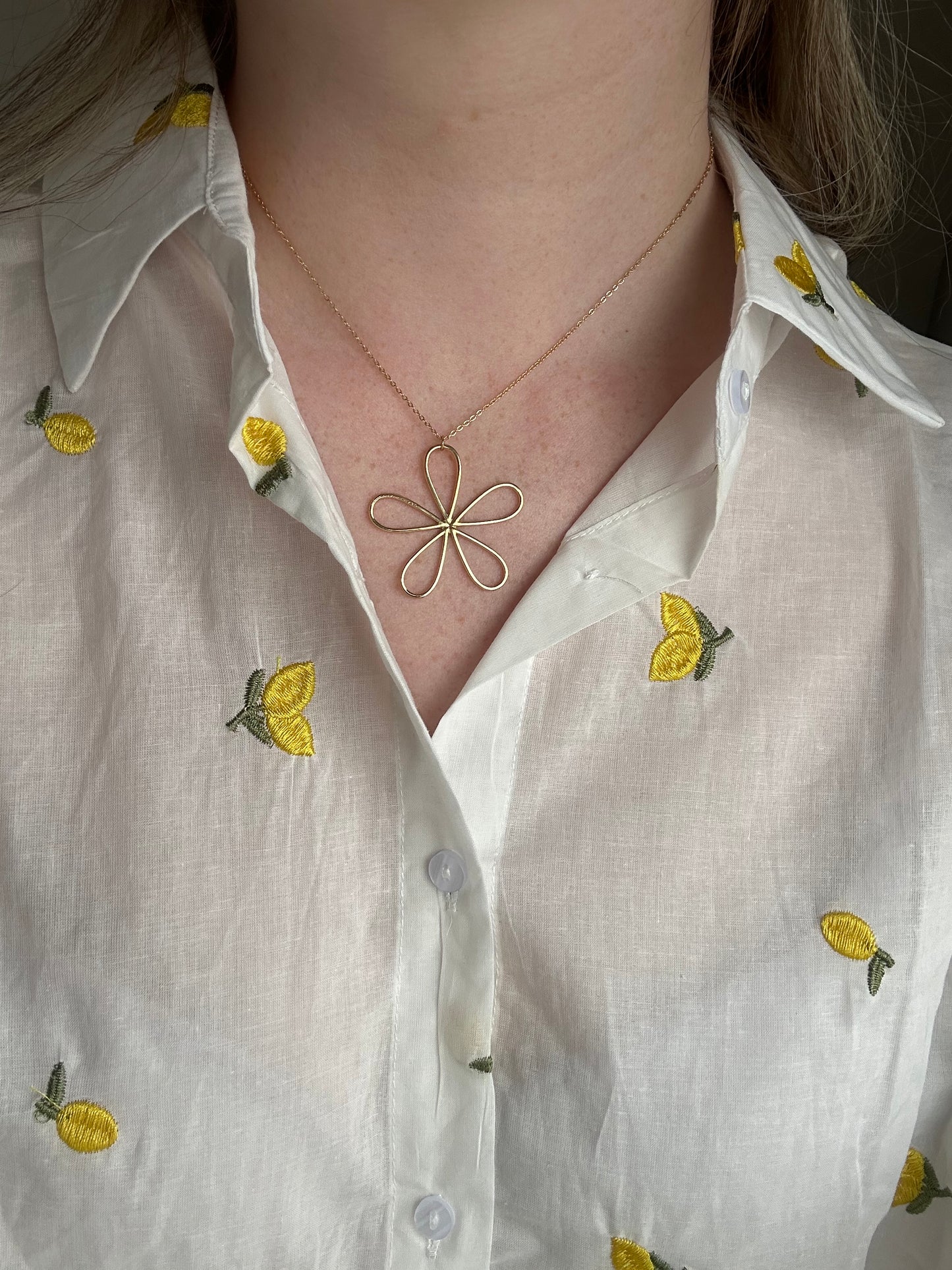 Ketting fijne, gouden bloem