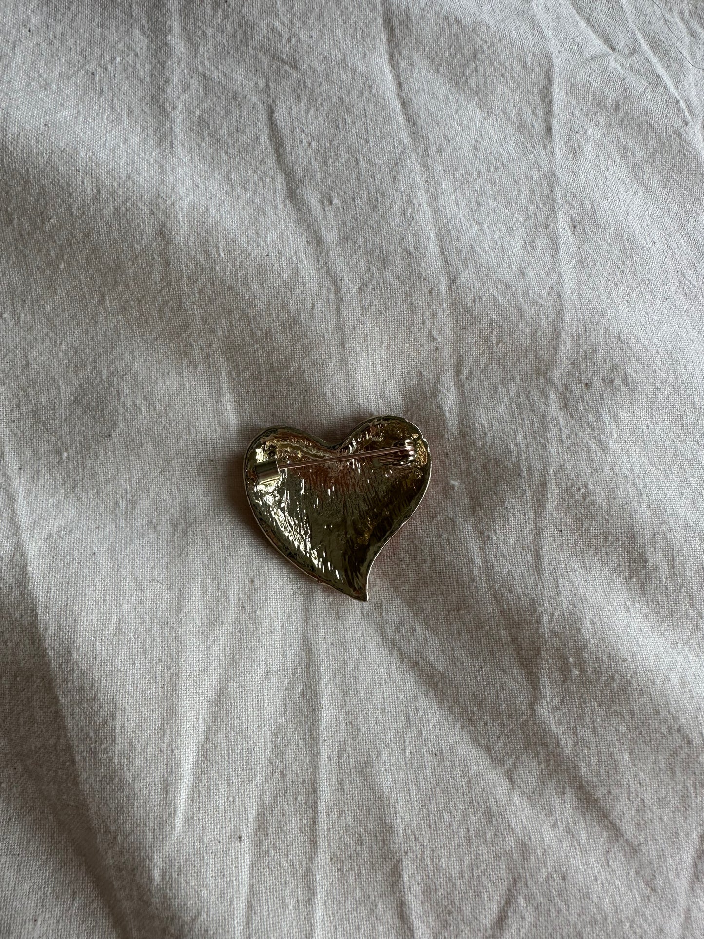 broche in hartvorm, zilver of roze strass
