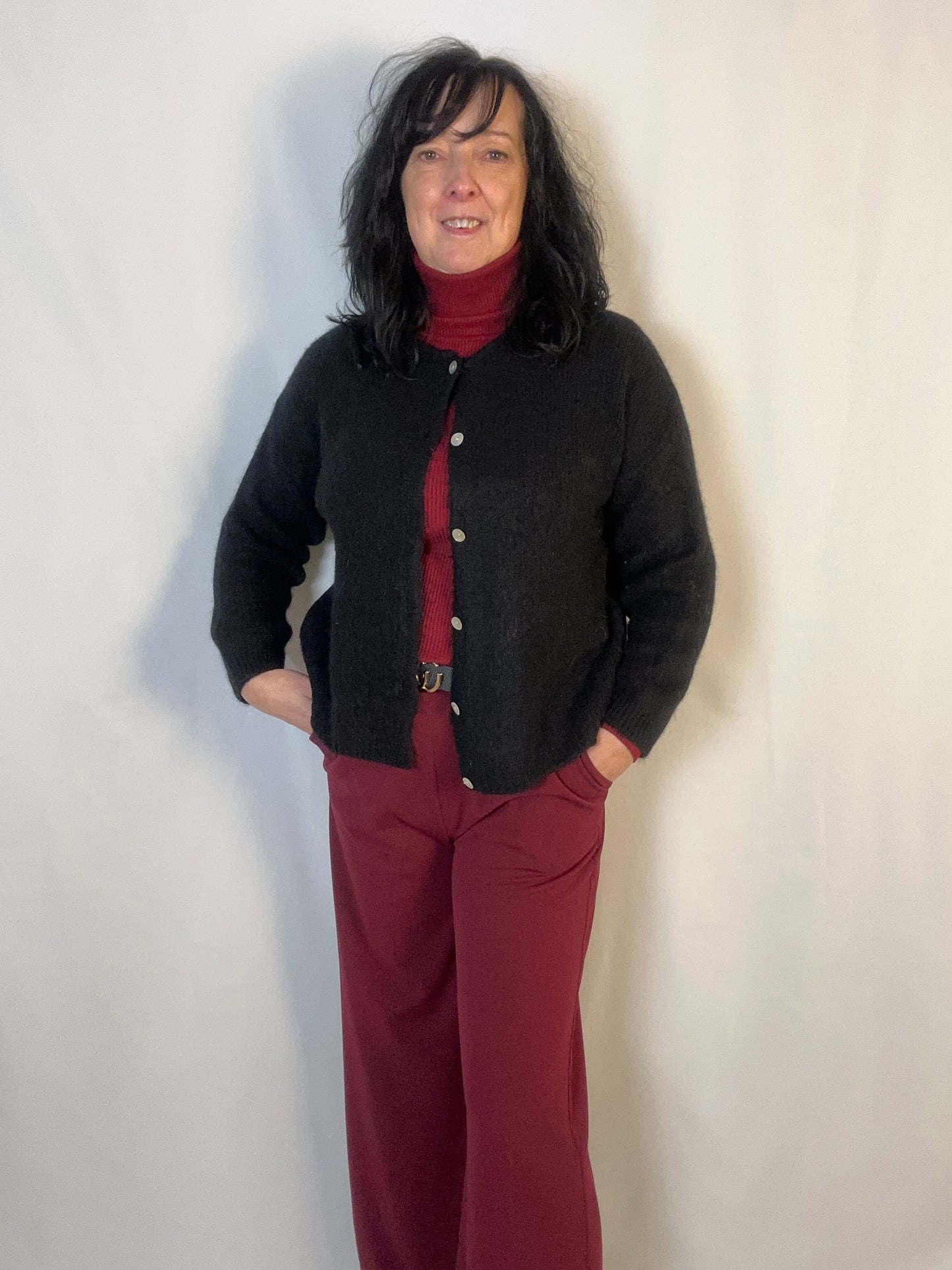 Pantalon Amélie - Terra di Siena : burgundy - zwart