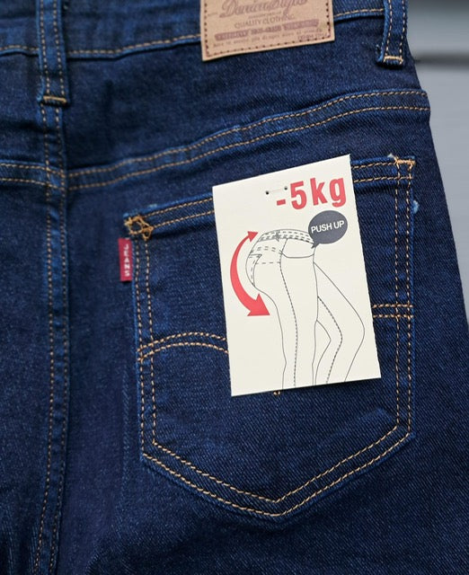 Rechte jeans in donkerblauw