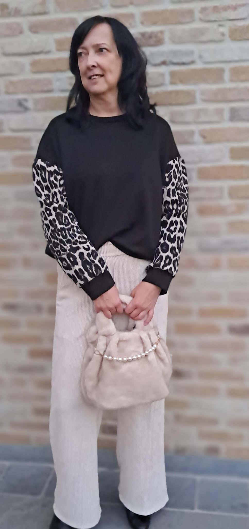 Handtas in imitatiebont, in 3 kleuren