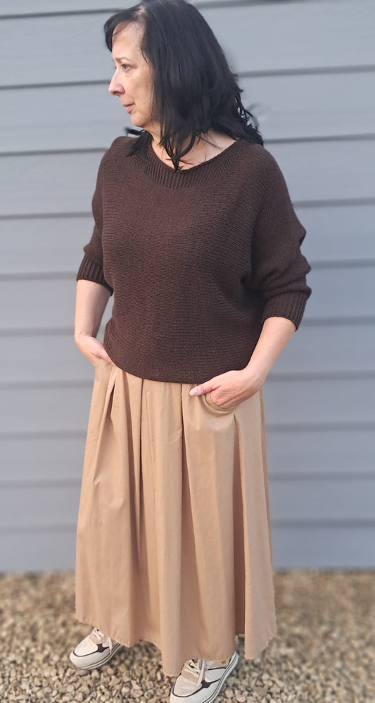 Middellange rok in 2 kleuren  TU  TdS