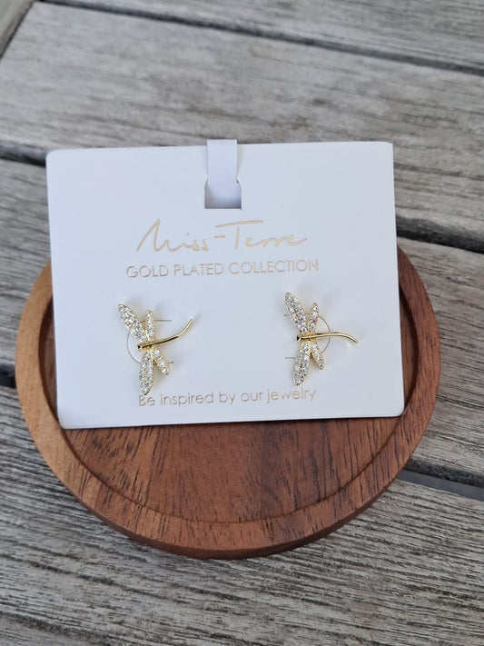 Oorbellen Libelle in goud