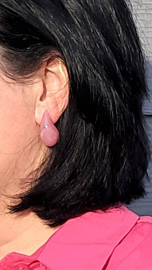 oorbellen in druppelvorm ( blauw of roze )