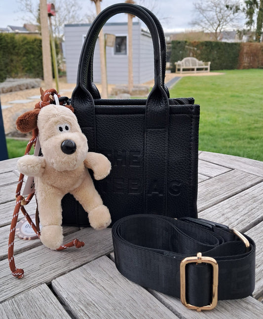 Bag charm pluchen hondje in beige met ster
