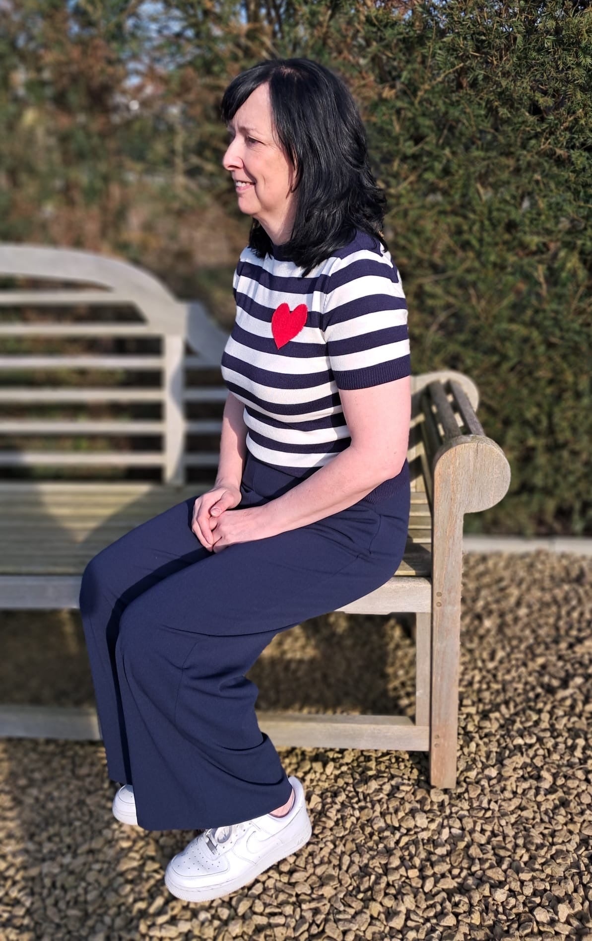 Gestreept t-shirt met hartje   TdS