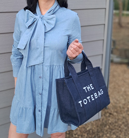 Jeanskleed met strik    TdS