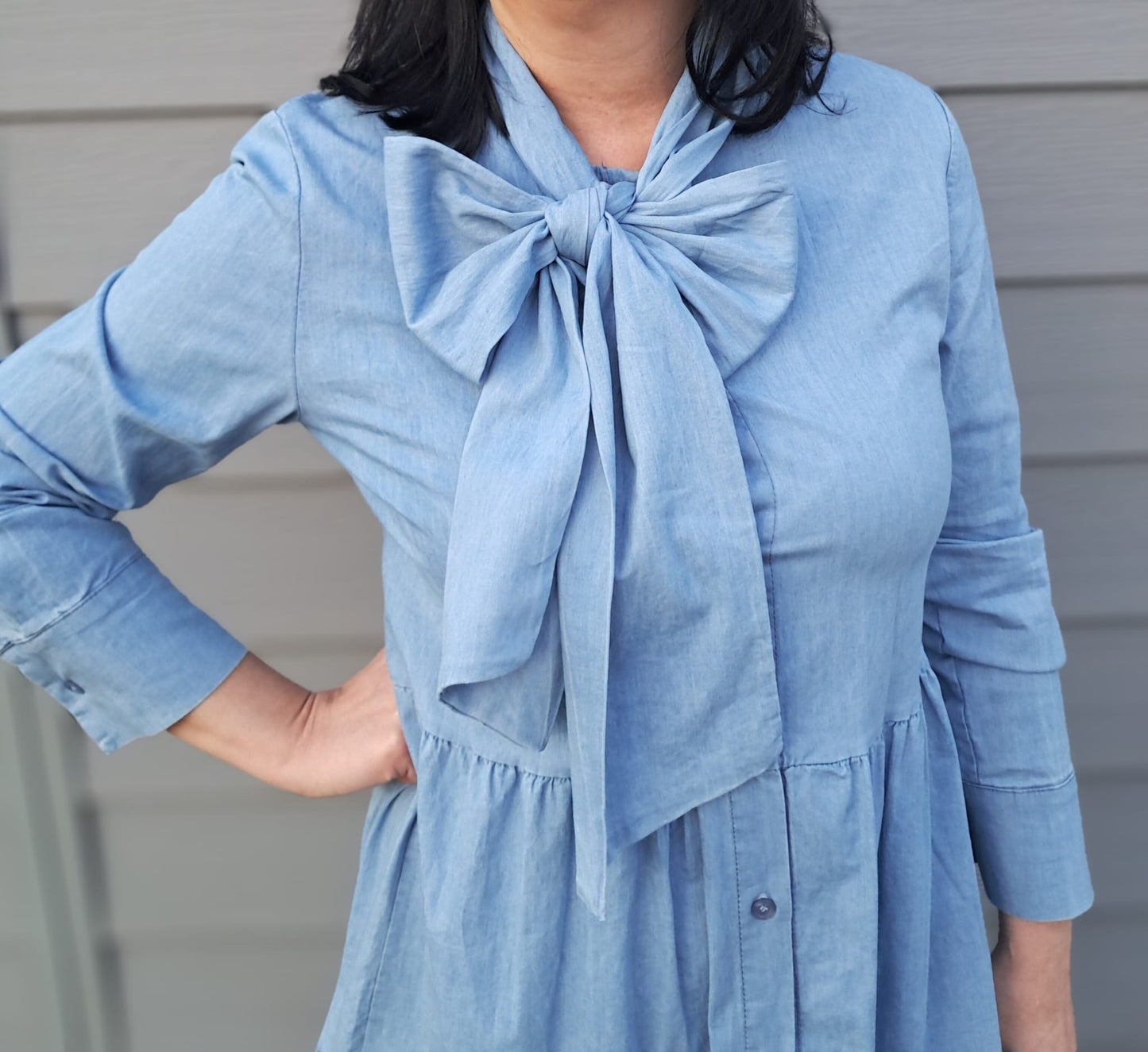 Jeanskleed met strik    TdS