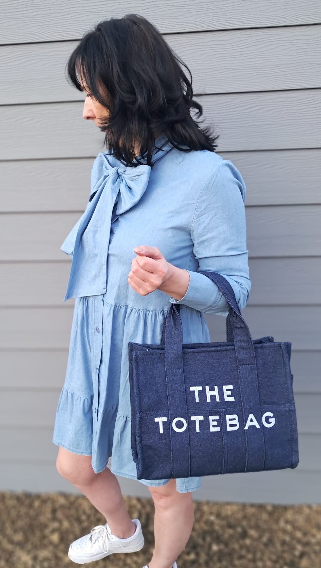 Jeanskleed met strik    TdS