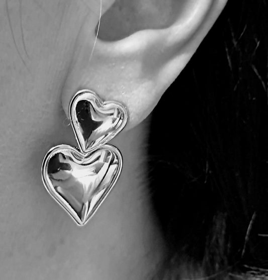 dubbele hartjesoorbellen