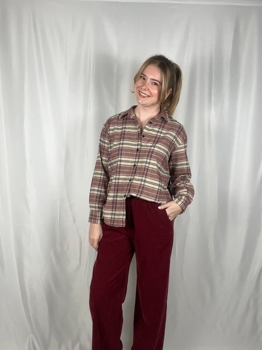 Fijn ribbelbroek Broek Léonie - burgundy