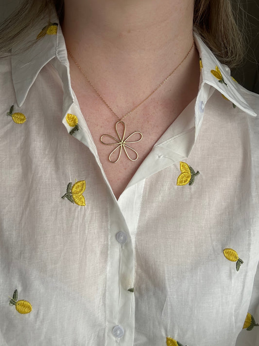 Ketting fijne, gouden bloem