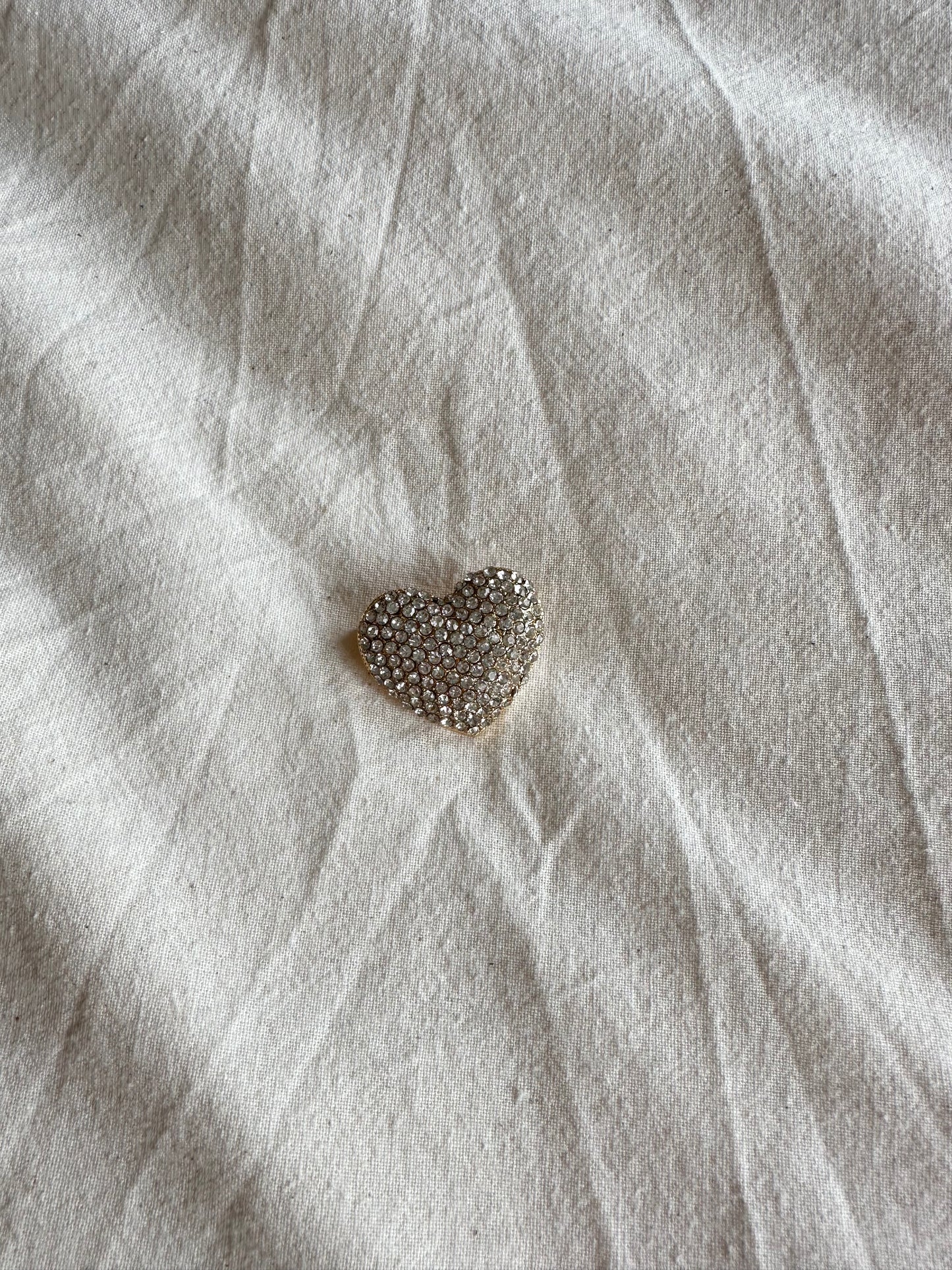 broche in hartvorm, zilver of roze strass