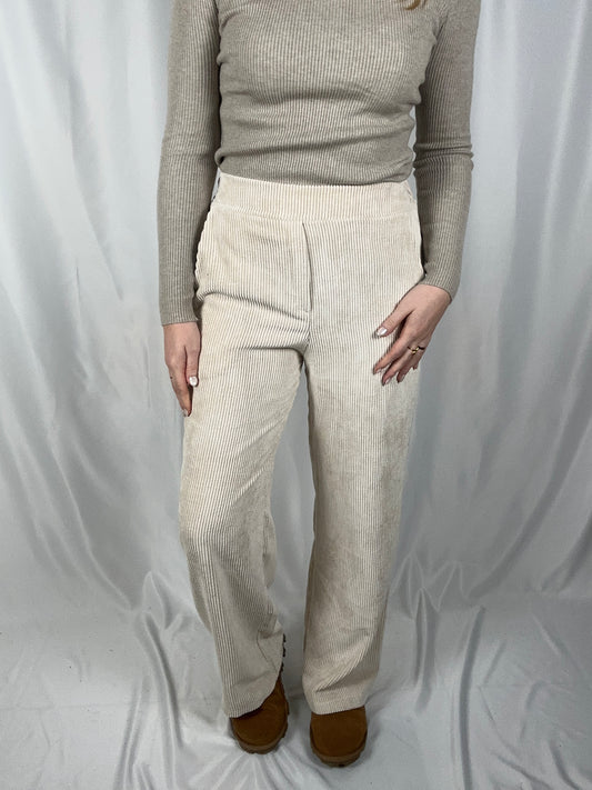 Velours broek Debby beige