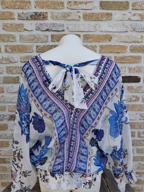 Blouse Boho blauw  TdS  TU ( 36-44 )