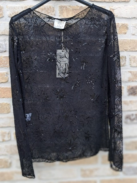 kanten top met pailletten (TU) TdS