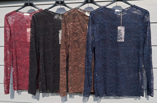 Must-have kanten top met lange mouwen ( 4 kleuren) TU