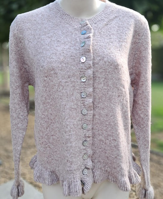 Gilet met knopenrij vooraan en ruffle-mouw, in 2 kleuren, TU