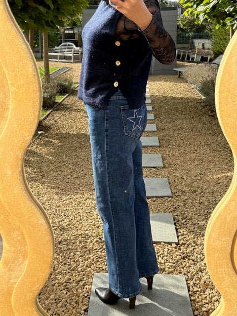 Jeans met ster op zak, 2 kleuren