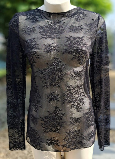 Must-have kanten top met lange mouwen ( 4 kleuren) TU